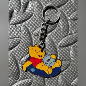 Vintage Winnie The Pooh Metal Keychain, Measures Approximately 2” x 3 1/2”